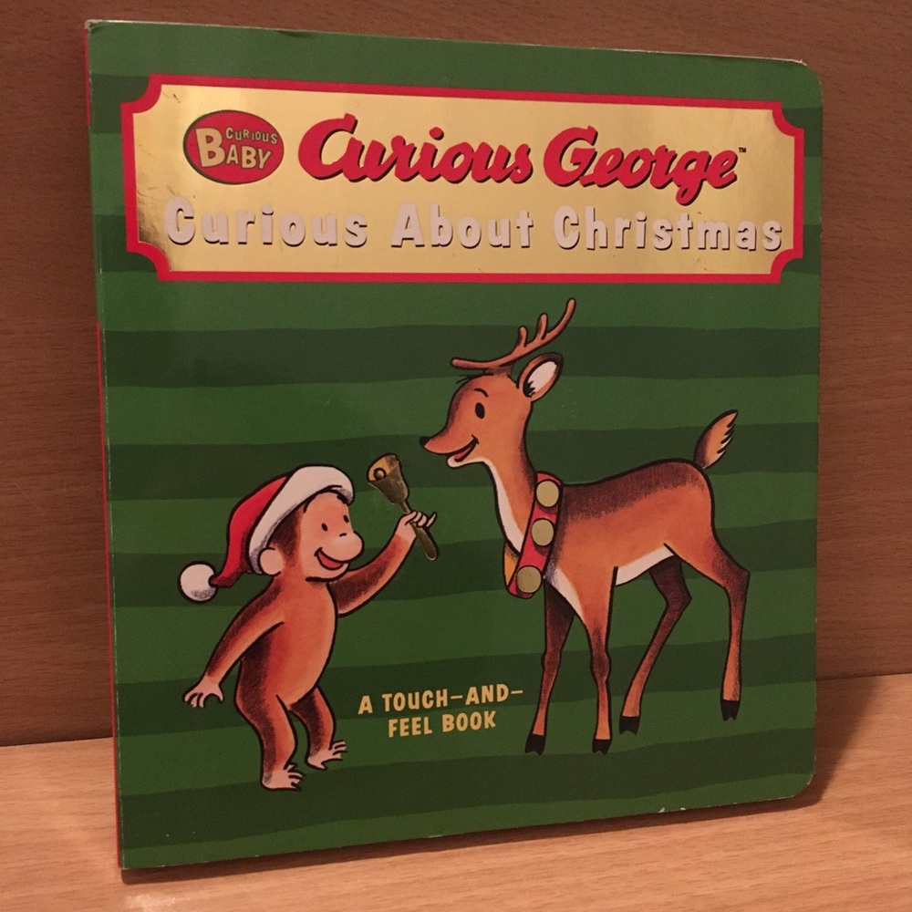 Brand New NWT Curious About Christmas Touch & Feel Board Book George Holidays
